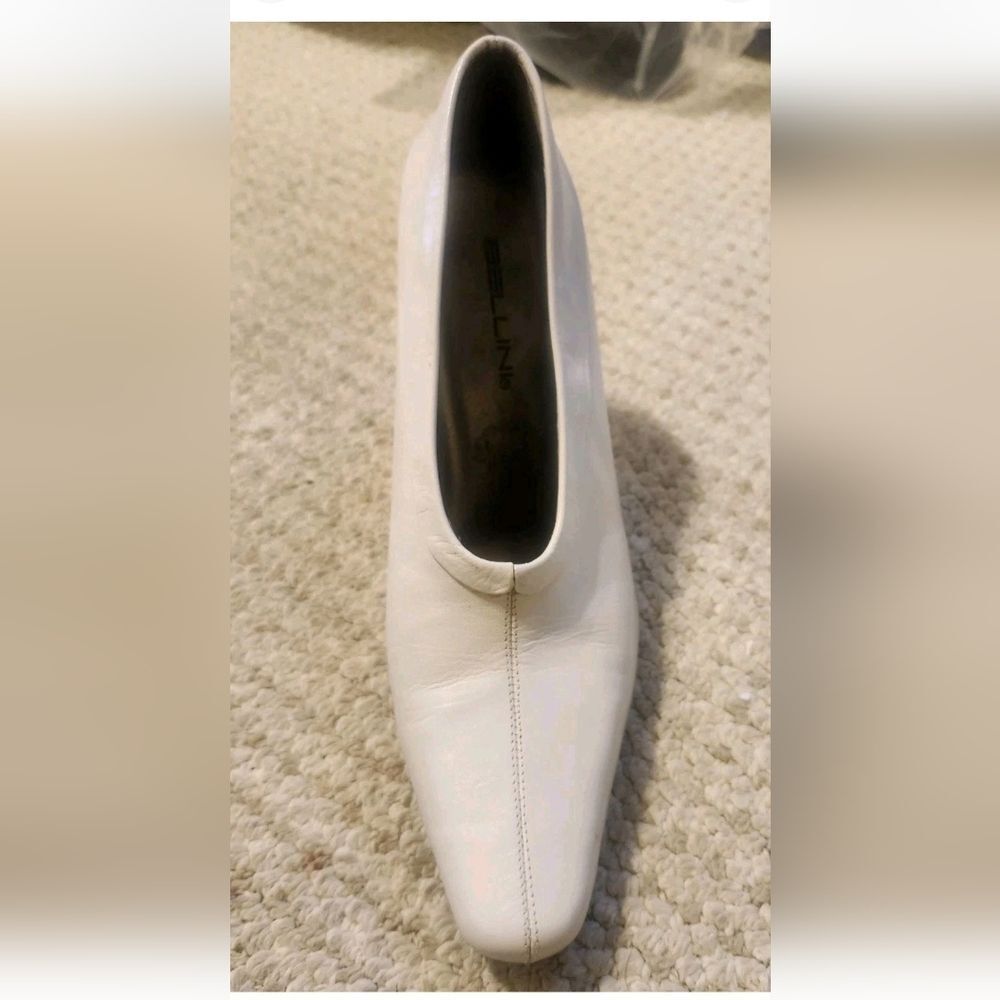 Vintage Mint Circa Early 90s BELLINI Ivory Leather Sculpted Heel Pumps sz.9/39 - Picture 8 of 10